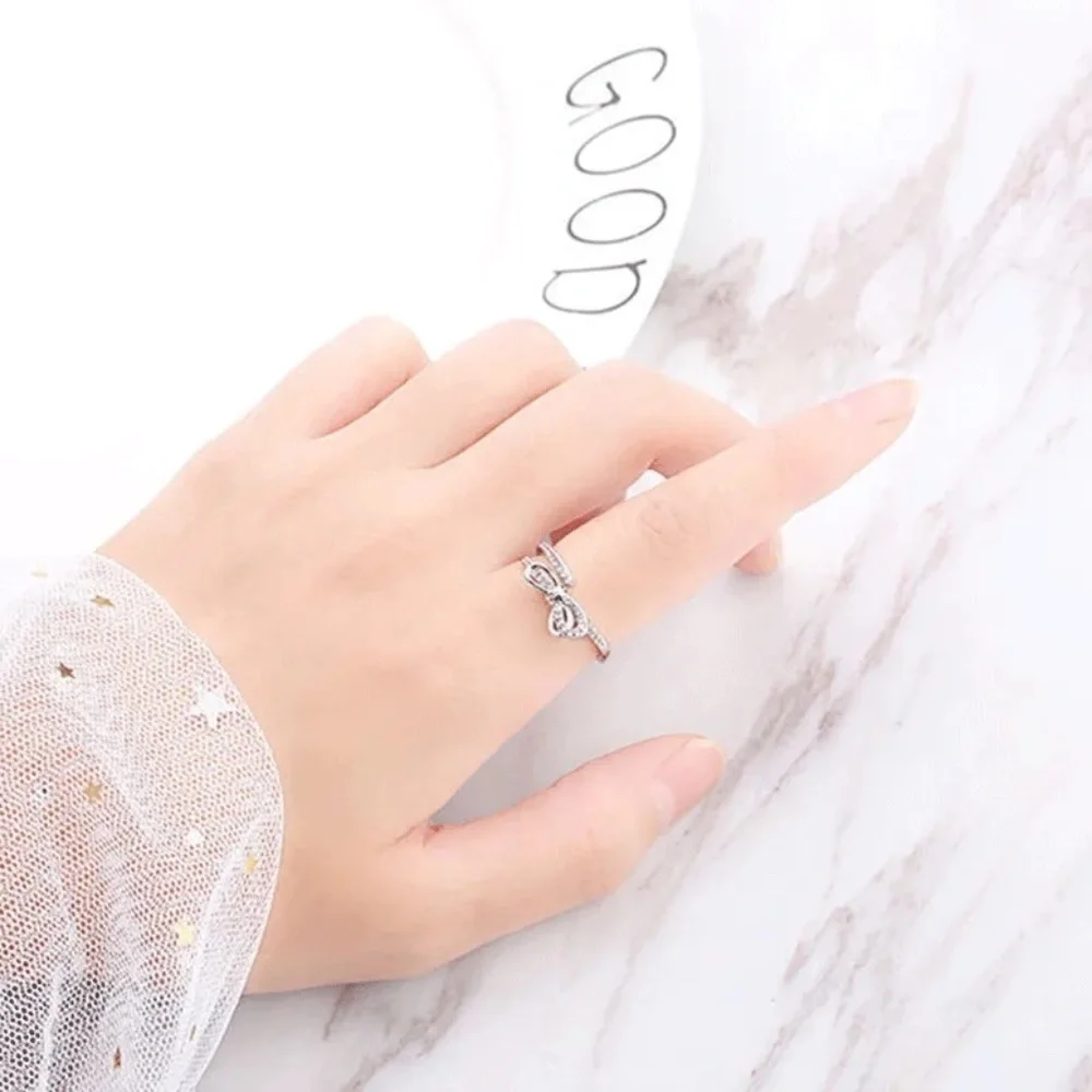 *XYLIA* Silver x Rhinestone Bow Fashion Ring